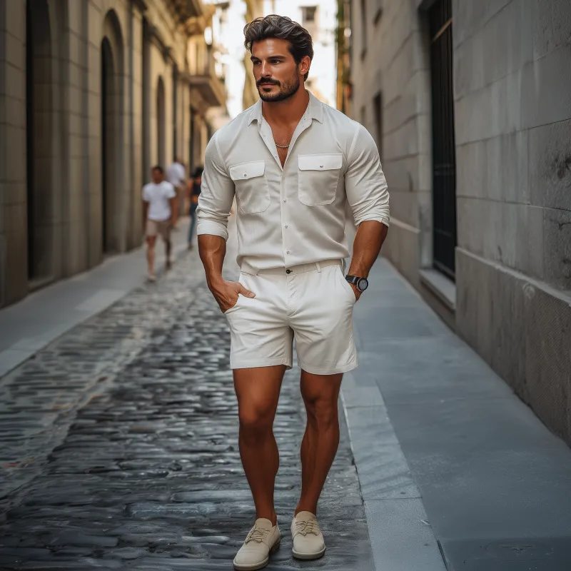 Men's Classic Casual Gentleman Fashion Cotton Shorts MTA1751C1K sold by Manly product image thumbnail 3