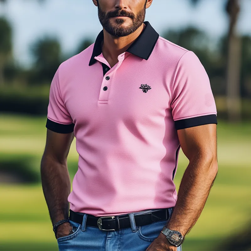 Men's Classic Business Casual Mercerized Cotton Embroidered POLO Shirt MTA1711C0K sold by Manly product image thumbnail 2