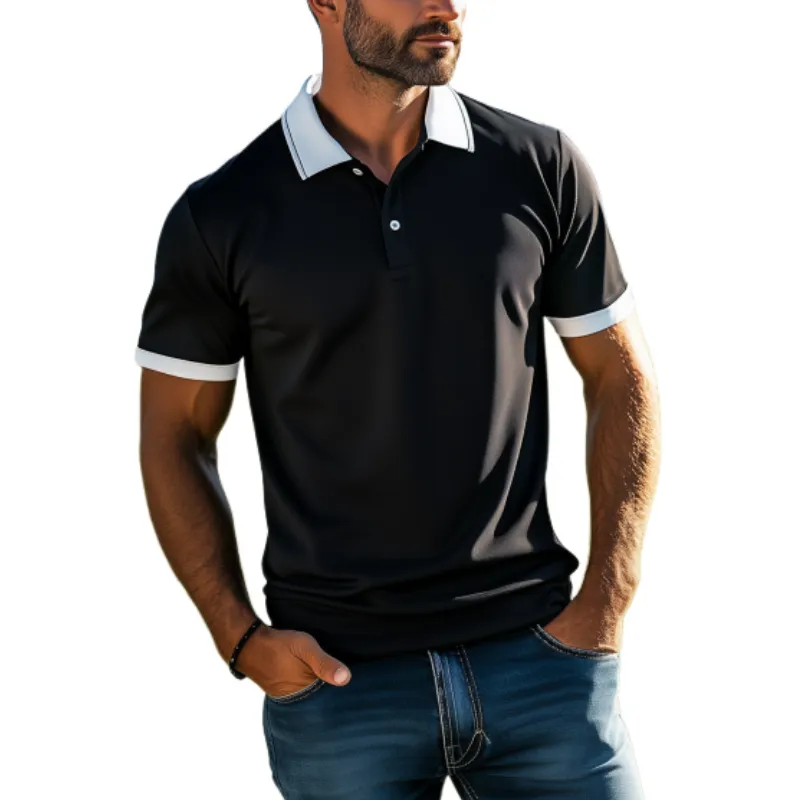 Men's Classic Business Casual Skin-friendly Mercerized Cotton POLO Shirt MTA1732C7K sold by Manly