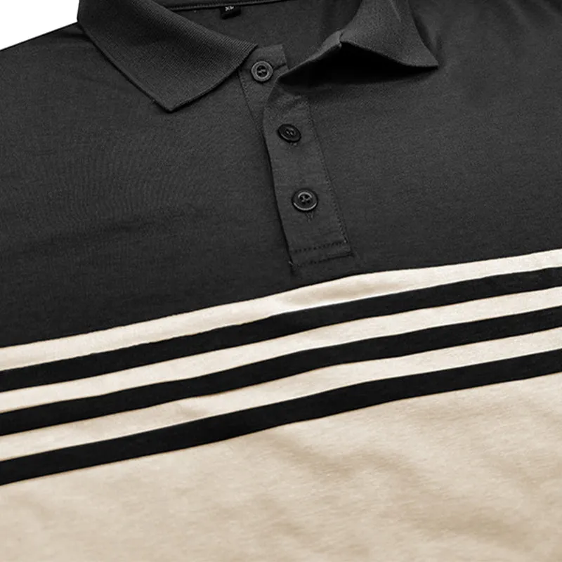 Men's Casual Striped Short Sleeve POLO Shirt MTA1882C7X sold by Manly product image thumbnail 5