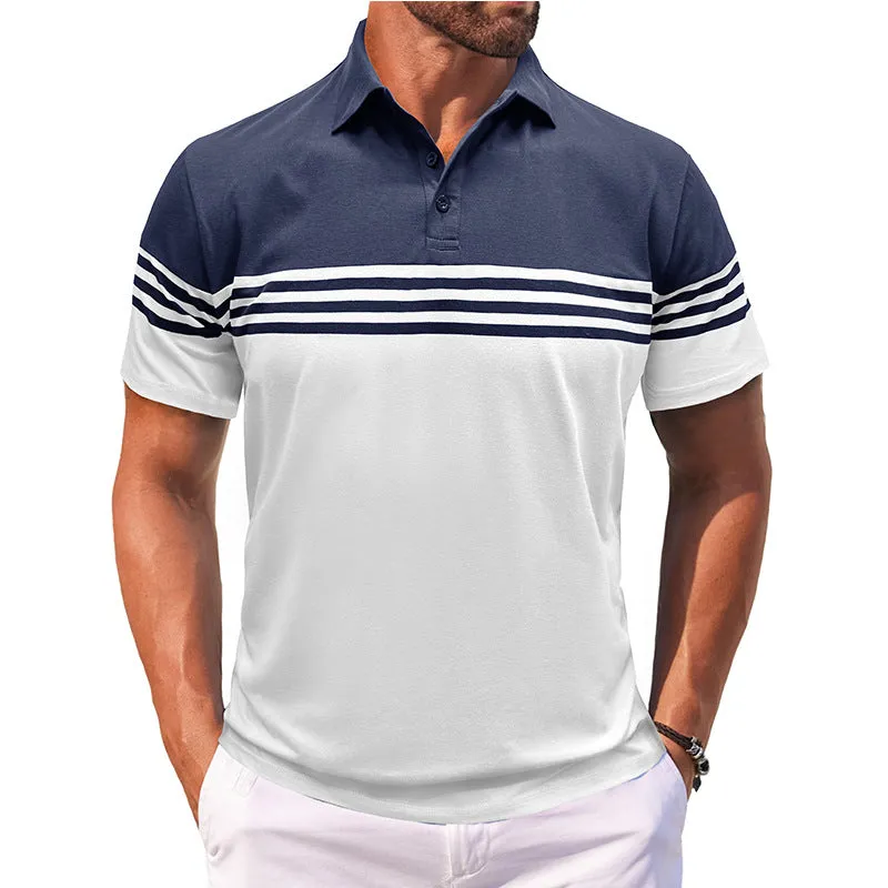 Men's Casual Striped Short Sleeve POLO Shirt MTA1882C7X sold by Manly product image thumbnail 2