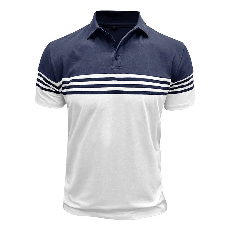 Men's Casual Striped Short Sleeve POLO Shirt MTA1882C7X sold by Manly product image thumbnail 3
