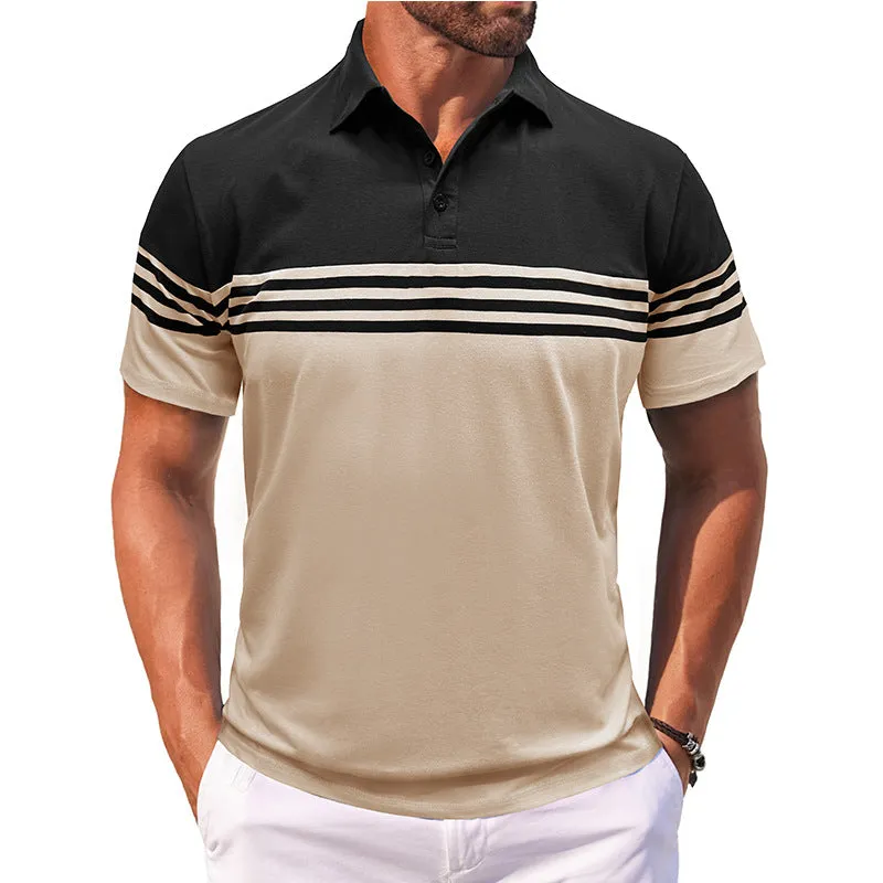 Men's Casual Striped Short Sleeve POLO Shirt MTA1882C7X sold by Manly