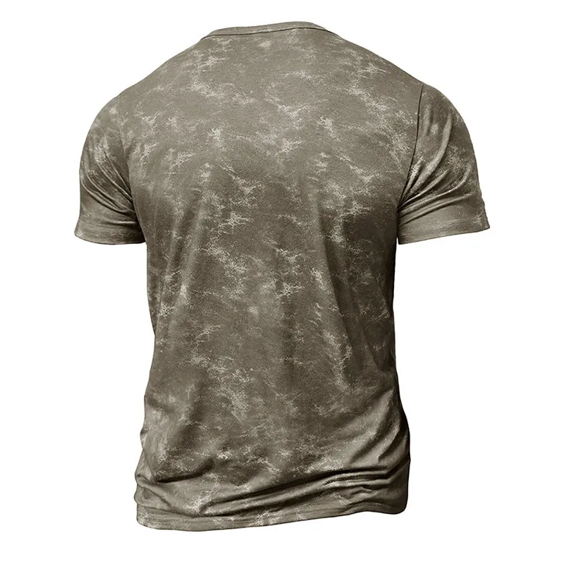 Men's Printed Henley Neck Short Sleeve T-Shirt MTA1892C9X sold by Manly product image thumbnail 5