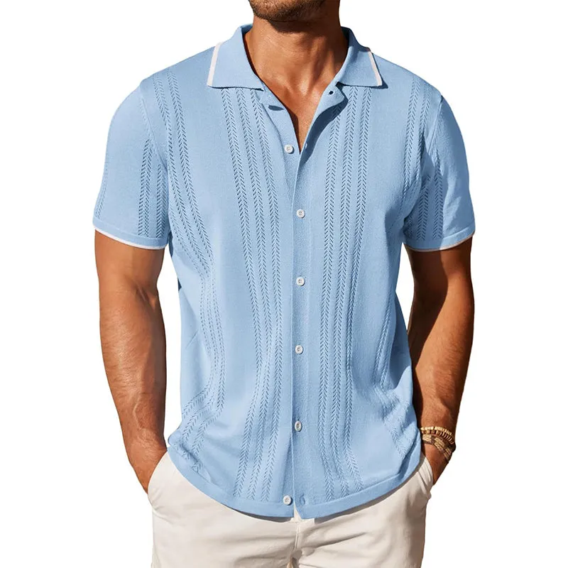 Men's Knitted Single-Breasted Short-Sleeved Polo Shirt MTA1849C2X sold by Manly product image thumbnail 2
