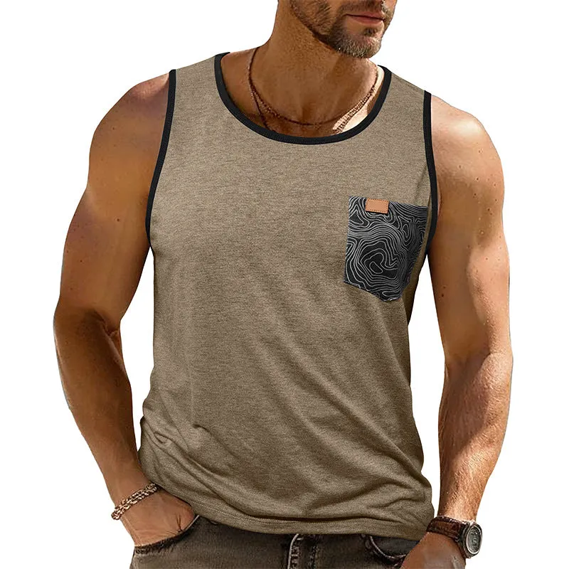 Men's Contrast Color Crew Neck Tank Top MTA1830C1X sold by Manly product image thumbnail 3