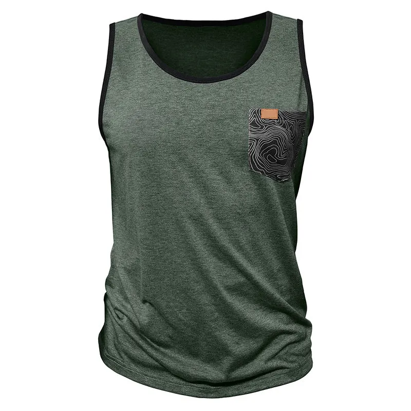 Men's Contrast Color Crew Neck Tank Top MTA1830C1X sold by Manly product image thumbnail 5