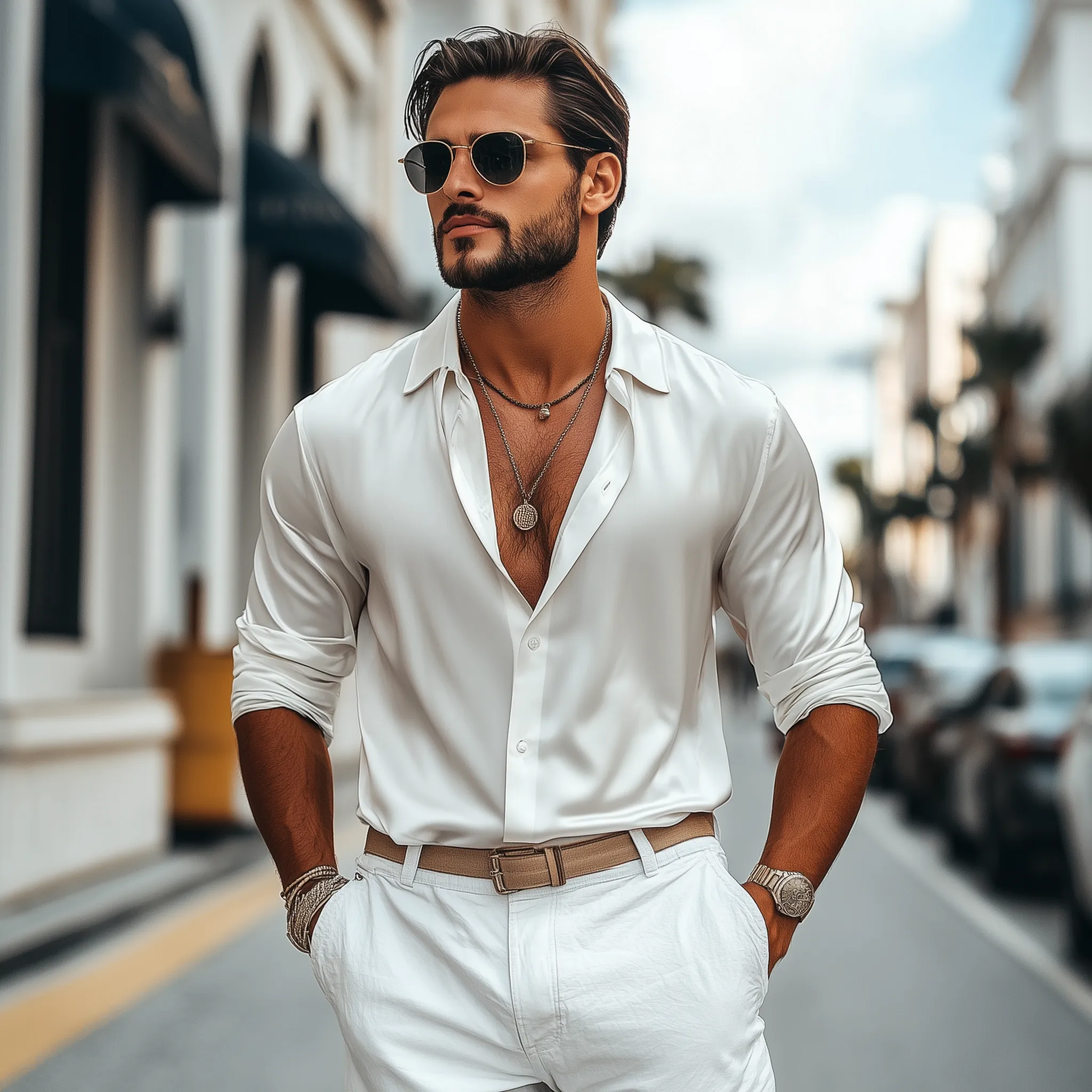 Men's Fashion Casual Glossy Satin Long Sleeve Shirt MTA1994C6K sold by Manly product image thumbnail 2