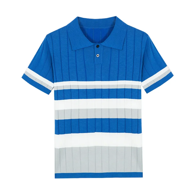 Men's Classic Casual Contrast Color Stitching Knitted Slim Short-sleeved POLO Shirt MTA1953C7K sold by Manly product image thumbnail 3