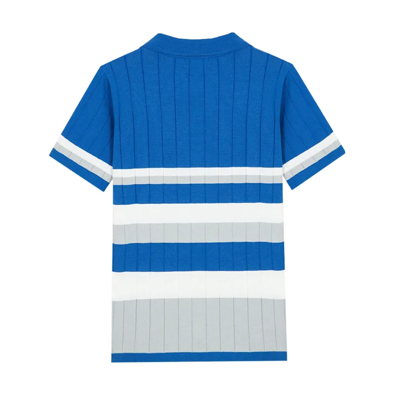 Men's Classic Casual Contrast Color Stitching Knitted Slim Short-sleeved POLO Shirt MTA1953C7K sold by Manly product image thumbnail 4