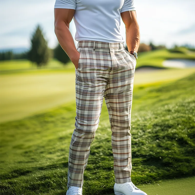 Men's Spring and Summer Classic Retro Plaid Casual Pants MTA1969C2K sold by Manly product image thumbnail 3