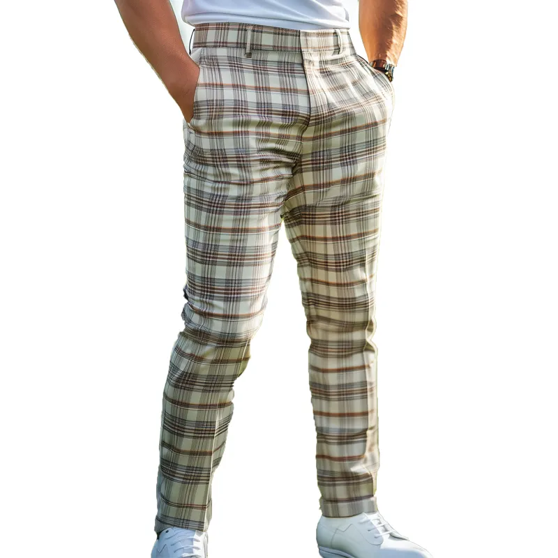 Men's Spring and Summer Classic Retro Plaid Casual Pants MTA1969C2K sold by Manly