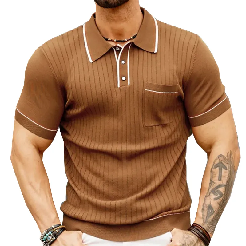 Men's Classic Casual Pocket Knit Slim Fit Short Sleeve POLO Shirt MTA1922C6K sold by Manly