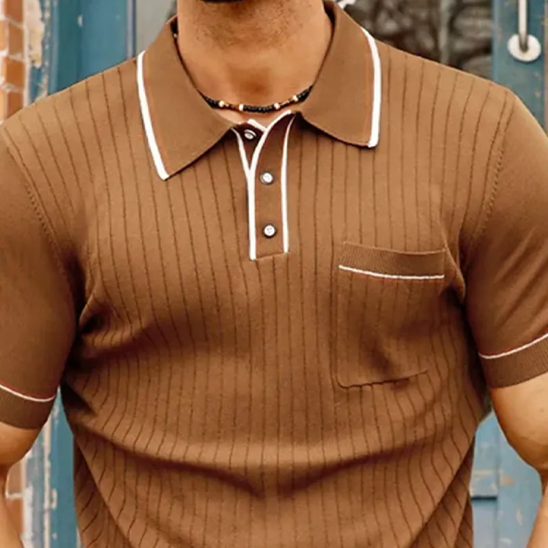 Men's Classic Casual Pocket Knit Slim Fit Short Sleeve POLO Shirt MTA1922C6K sold by Manly product image thumbnail 3