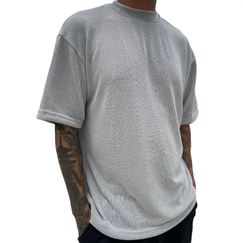 Men's Solid Loose Round Neck Short Sleeve T-shirt MTA2090C7Z sold by Manly