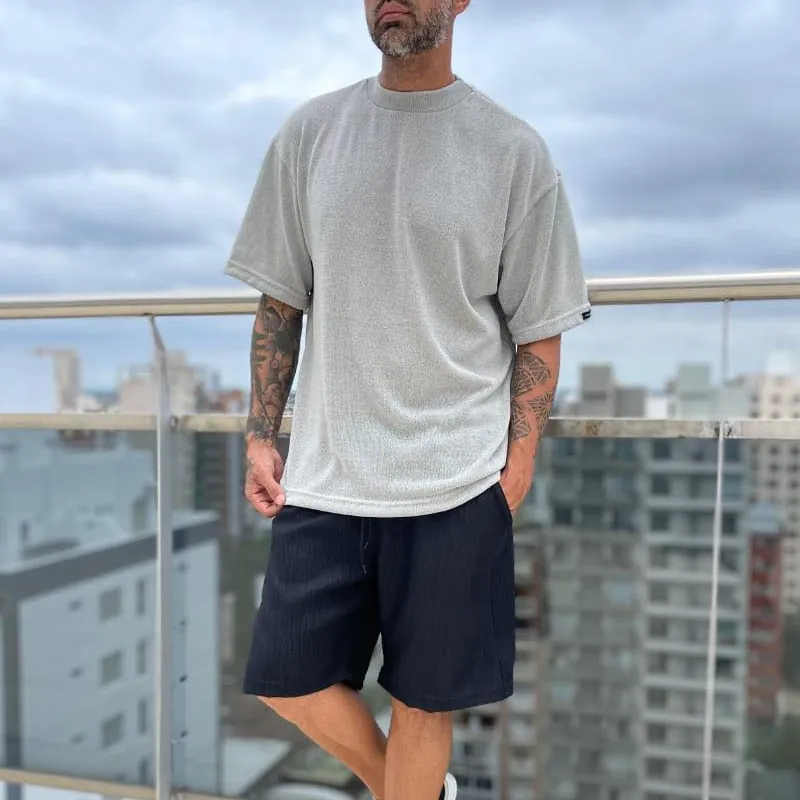 Men's Solid Loose Round Neck Short Sleeve T-shirt MTA2090C7Z sold by Manly product image thumbnail 3