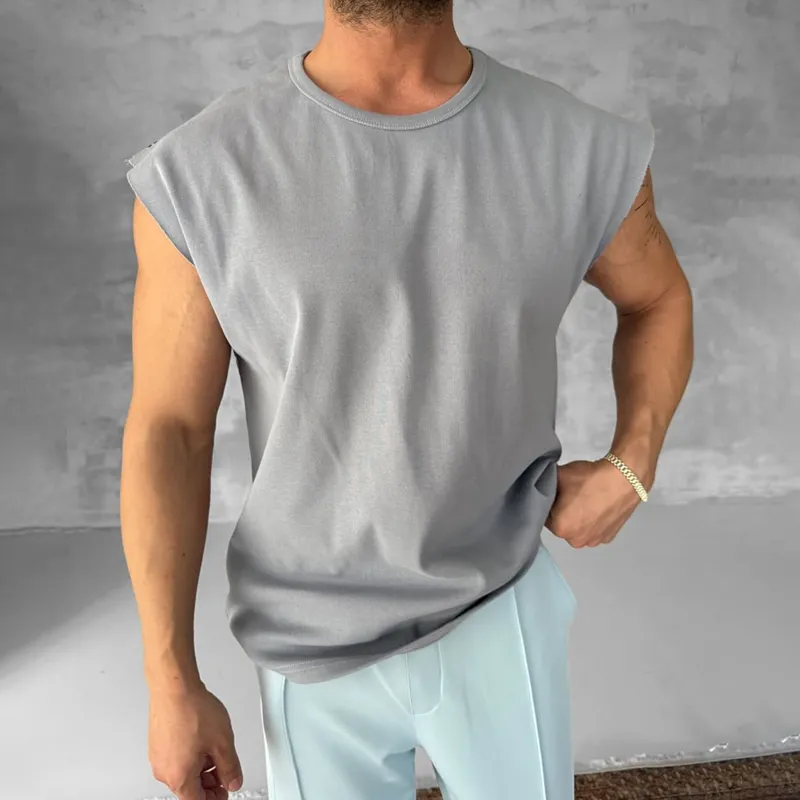 Men's Fashion Leopard Round Neck Sleeveless Tank Top MTA2081C1Z sold by Manly product image thumbnail 4