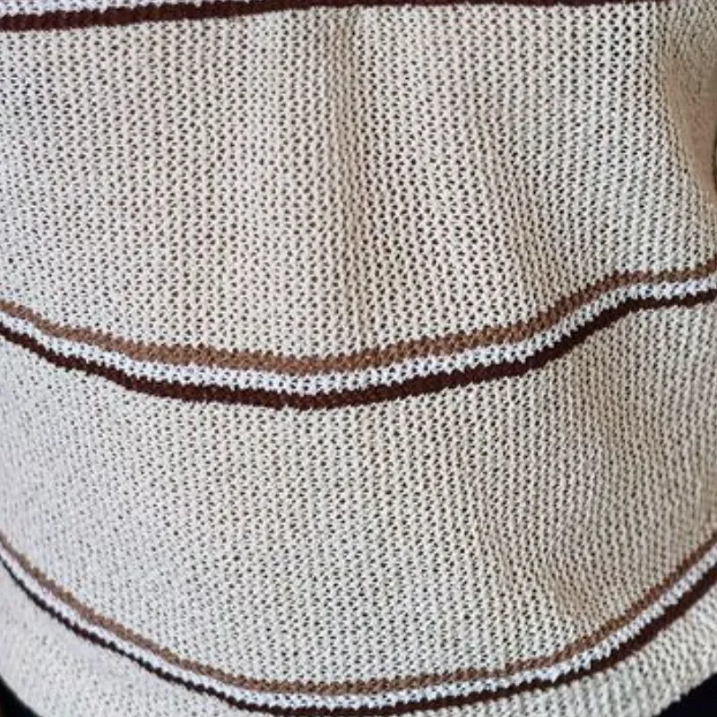 Men's Casual Lapel Striped Jacquard Loose Knitted Short Sleeve Sweater T-Shirt MTA1825C6M sold by Manly product image thumbnail 3