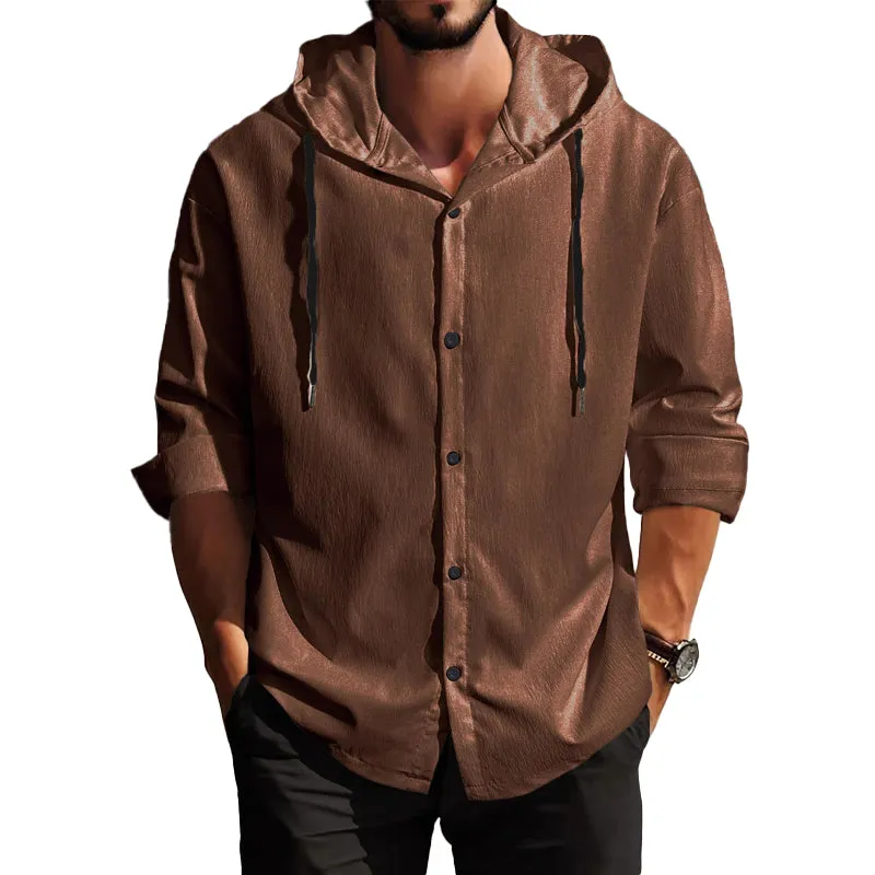 Men's Solid Color Casual Long Sleeve Hoodie MTA2037C2X sold by Manly