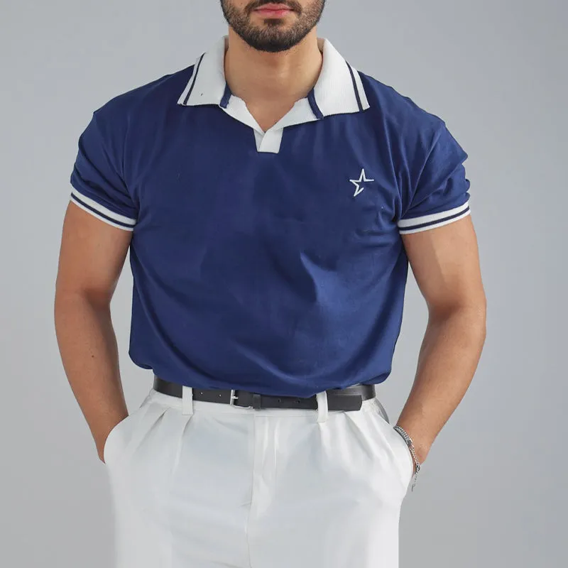 Men's Contrast Color Sports Short Sleeve POLO Shirt MTA1829C1X sold by Manly product image thumbnail 2