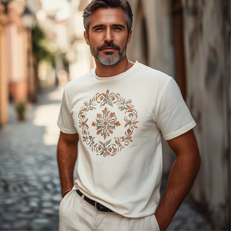 Men's Casual Cotton Embroidered Short Sleeve T-Shirt MTA2025C6U sold by Manly product image thumbnail 3