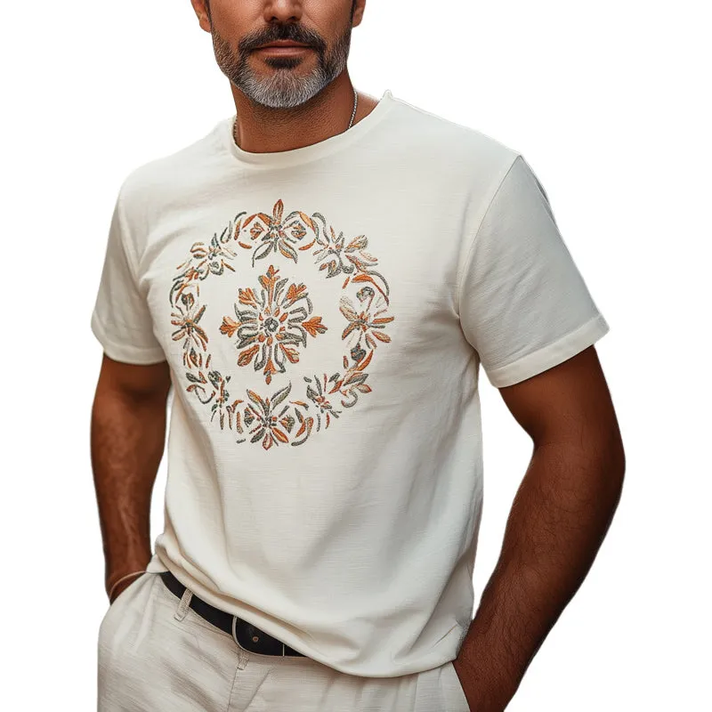 Men's Casual Cotton Embroidered Short Sleeve T-Shirt MTA2025C6U sold by Manly