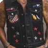 Men's Stylish Embroidered Denim Vest MTA1895C4P sold by Manly