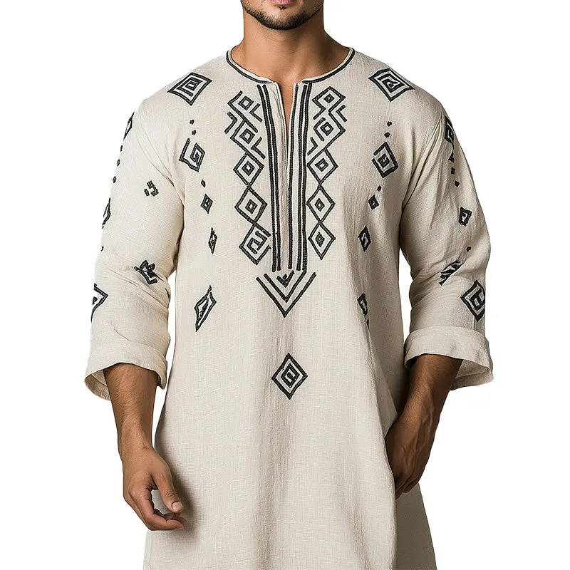 Men's Simple Geometric Printed Long Sleeve T-Shirt MTA1944C8P sold by Manly