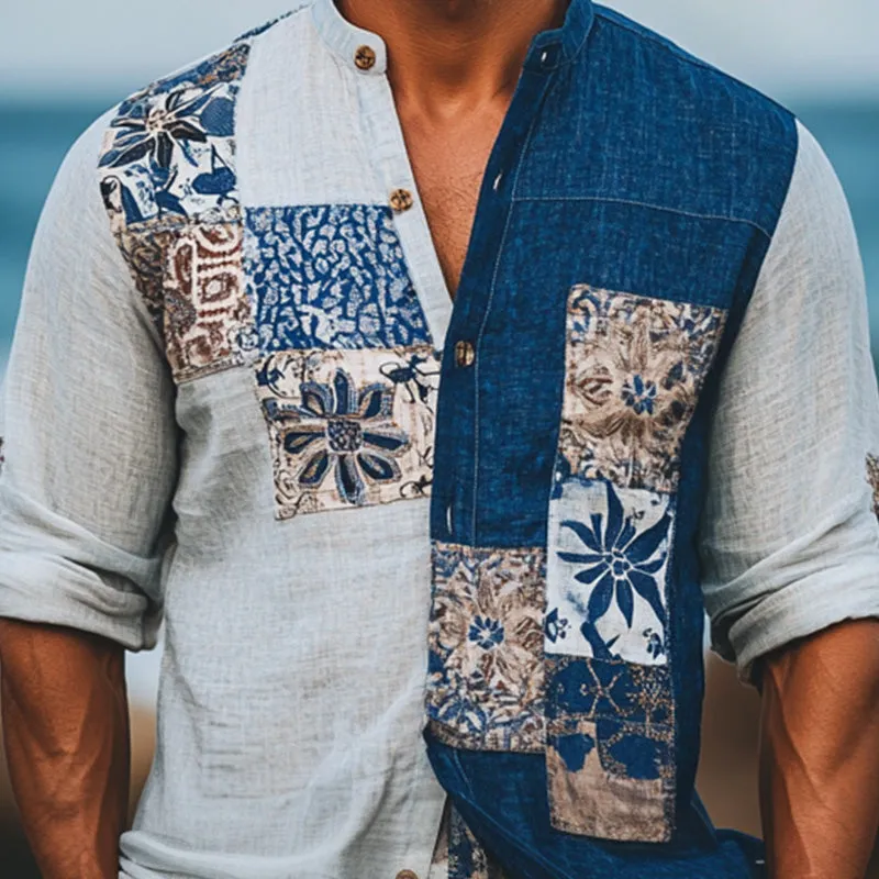 Men's Bohemian Printed Long Sleeve Shirt MTA1957C1P sold by Manly product image thumbnail 3