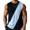Men's Simple Contrast Color Sports Tank Top MTA1995C7P sold by Manly