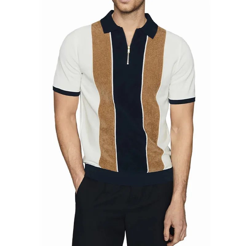 Men's Polo Collar Colorblock Print Short Sleeve T-Shirt MTA1943C7U sold by Manly product image thumbnail 3