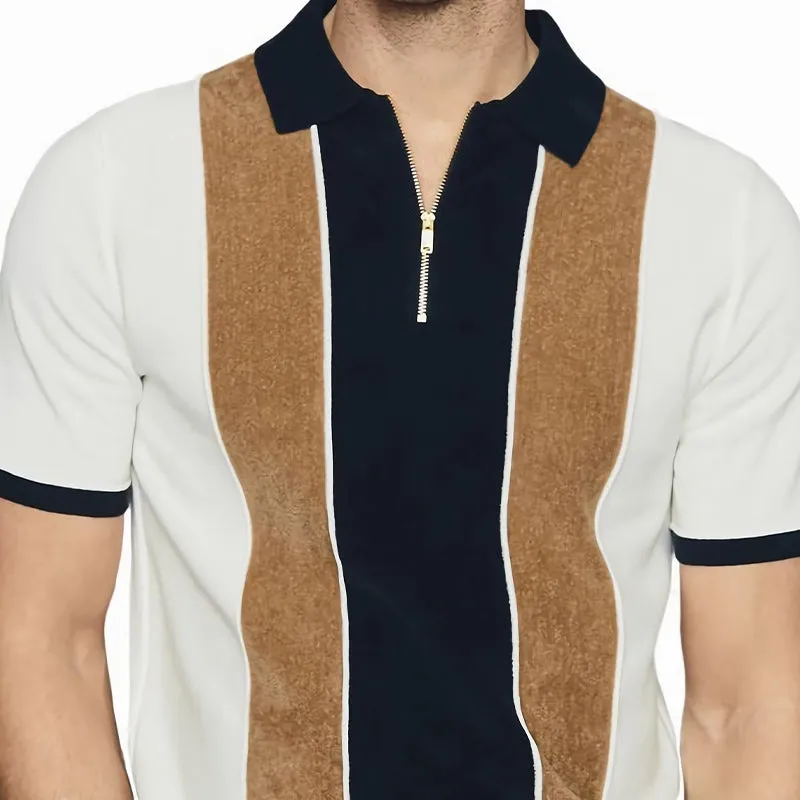 Men's Polo Collar Colorblock Print Short Sleeve T-Shirt MTA1943C7U sold by Manly product image thumbnail 2