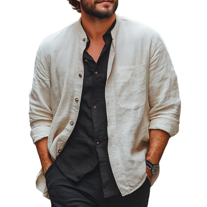 Men's Spring and Summer Thin Apricot Casual Shirt MTA1997C0U sold by Manly