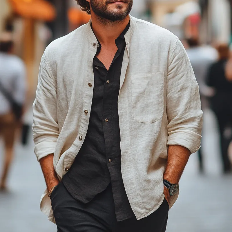 Men's Spring and Summer Thin Apricot Casual Shirt MTA1997C0U sold by Manly product image thumbnail 2