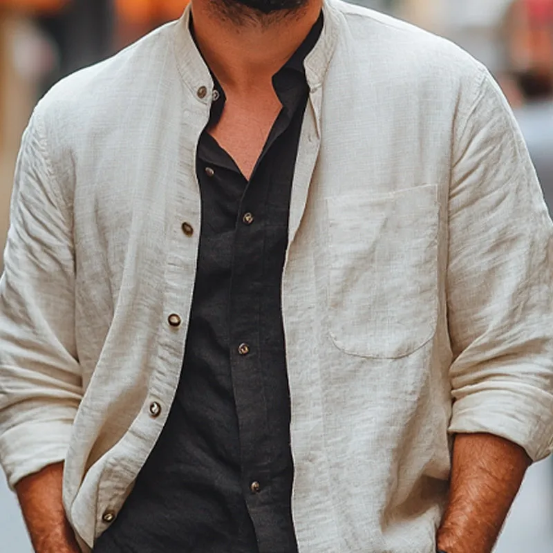 Men's Spring and Summer Thin Apricot Casual Shirt MTA1997C0U sold by Manly product image thumbnail 3