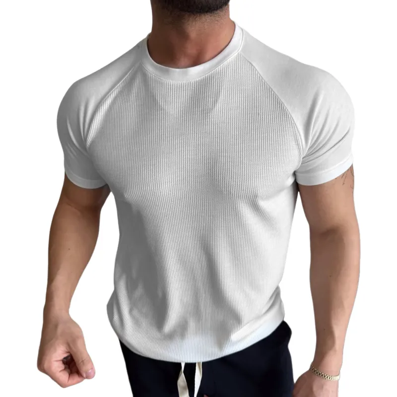 Men's Fashion Solid Round Neck Short Sleeve T-Shirt MTA2034C6Z sold by Manly