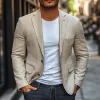 Men's Spring New Casual Lace Splicing Pockets Slim Fit Cotton and Linen Blazer MTA2122C0K sold by Manly