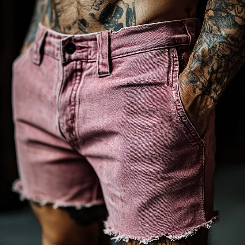 Men's Simple Vintage Raw Edge Denim Shorts MTA1966C7P sold by Manly product image thumbnail 2