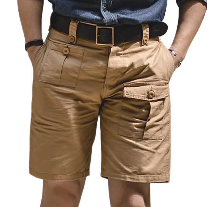 Men's Solid Straight Multi-pocket Cargo Shorts MTA2272C9Z sold by Manly