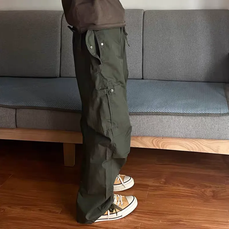 Men's Solid Straight Multi-pocket Cargo Paratrooper Pants MTA2279C4Z sold by Manly product image thumbnail 4