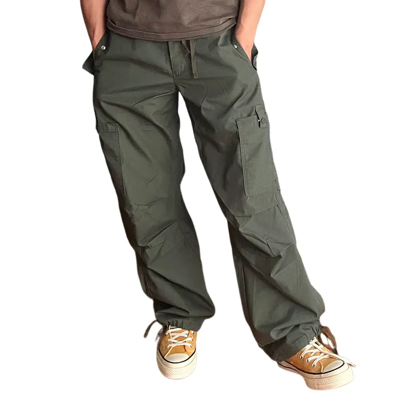 Men's Solid Straight Multi-pocket Cargo Paratrooper Pants MTA2279C4Z sold by Manly