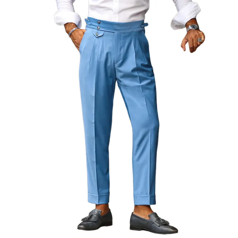 Men's Fashion Solid Loose Straight Suit Pants MTA2115C9Z sold by Manly