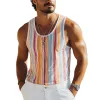 Men's Summer Fashion Casual Contrast Vertical Stripes Printed Tank Top MTA2224C3K sold by Manly