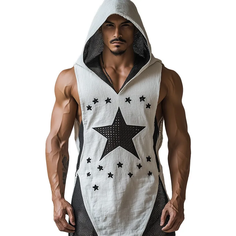 Men's Fashion Fishnet Hooded Tank Top MTA2138C3P sold by Manly