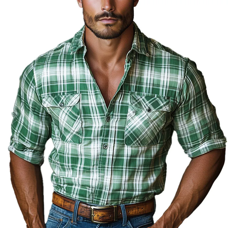 Men's Simple Casual Long-Sleeved Shirt MTA2159C7P sold by Manly