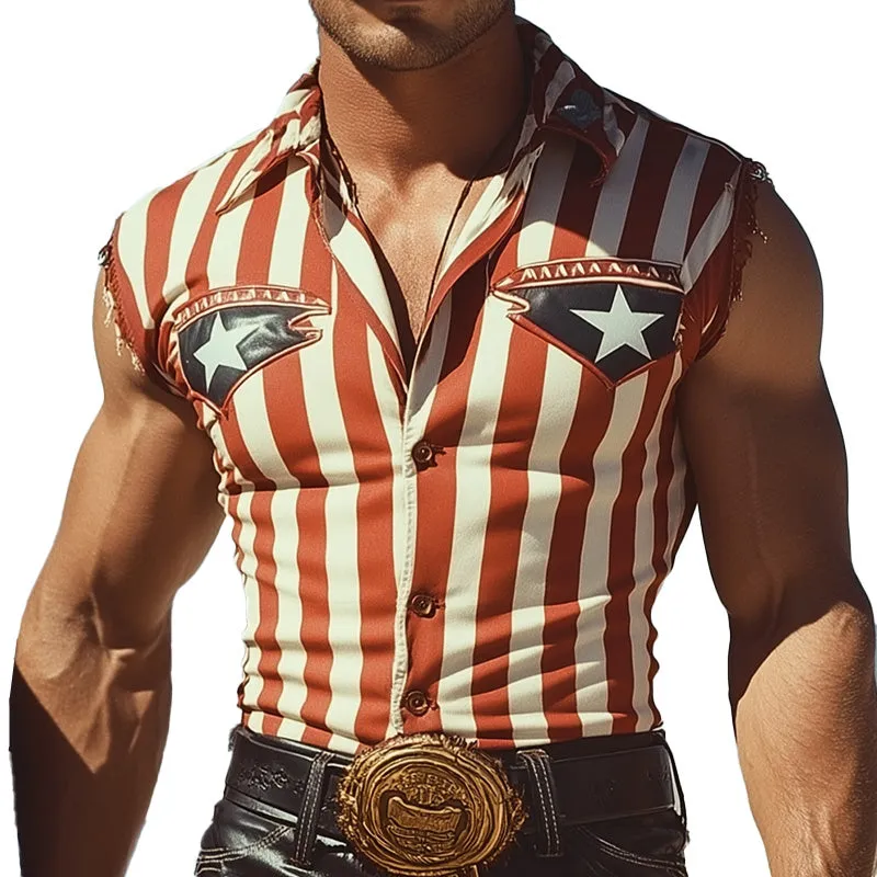 Men's Vintage Patch Raw Edge Tank Top MTA2170C1P sold by Manly