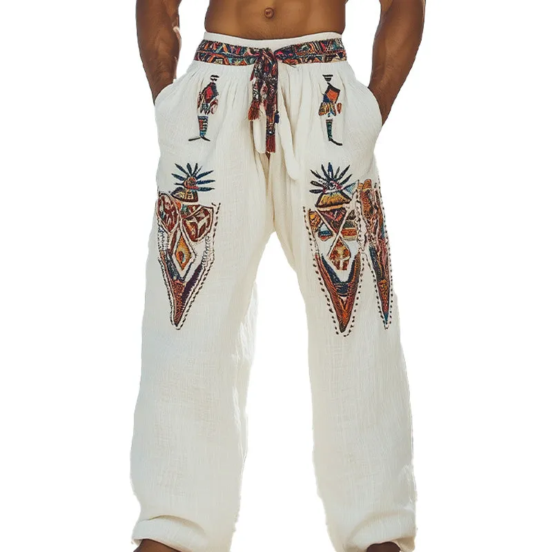 Men's Tribal Embroidered Casual Trousers MTA2176C8P sold by Manly