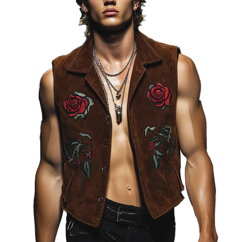 Men's Vintage Suede Patched Vest MTA2172C9P sold by Manly