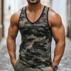 Men's Skin-friendly Breathable V-neck Retro Camouflage Print Tank Top MTA2422C1U sold by Manly