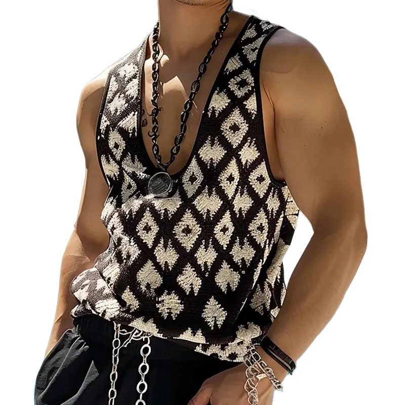 Men's Breathable Vintage Textured Knit Tank Top MTA2436C7U sold by Manly